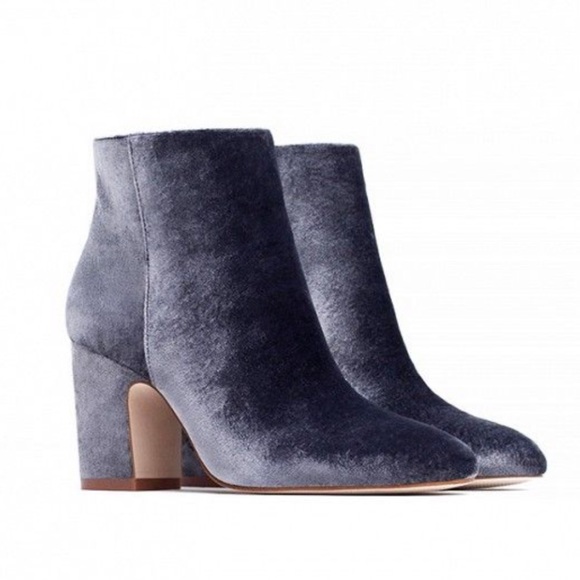 Zara Shoes - Zara Purple Crushed Velvet Booties